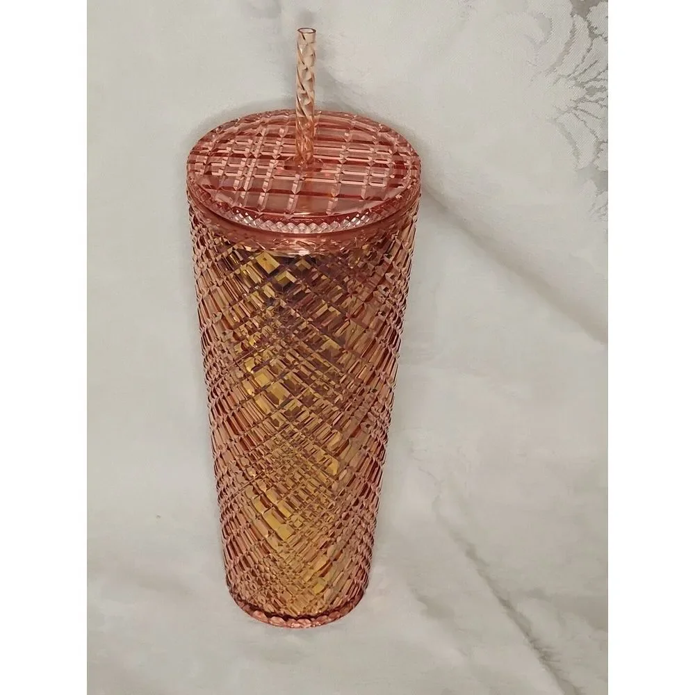 Starbucks 2021 Winter Holiday Jeweled Tumbler Cold Cup 24oz Rose Gold Venti - Picture 6 of 8